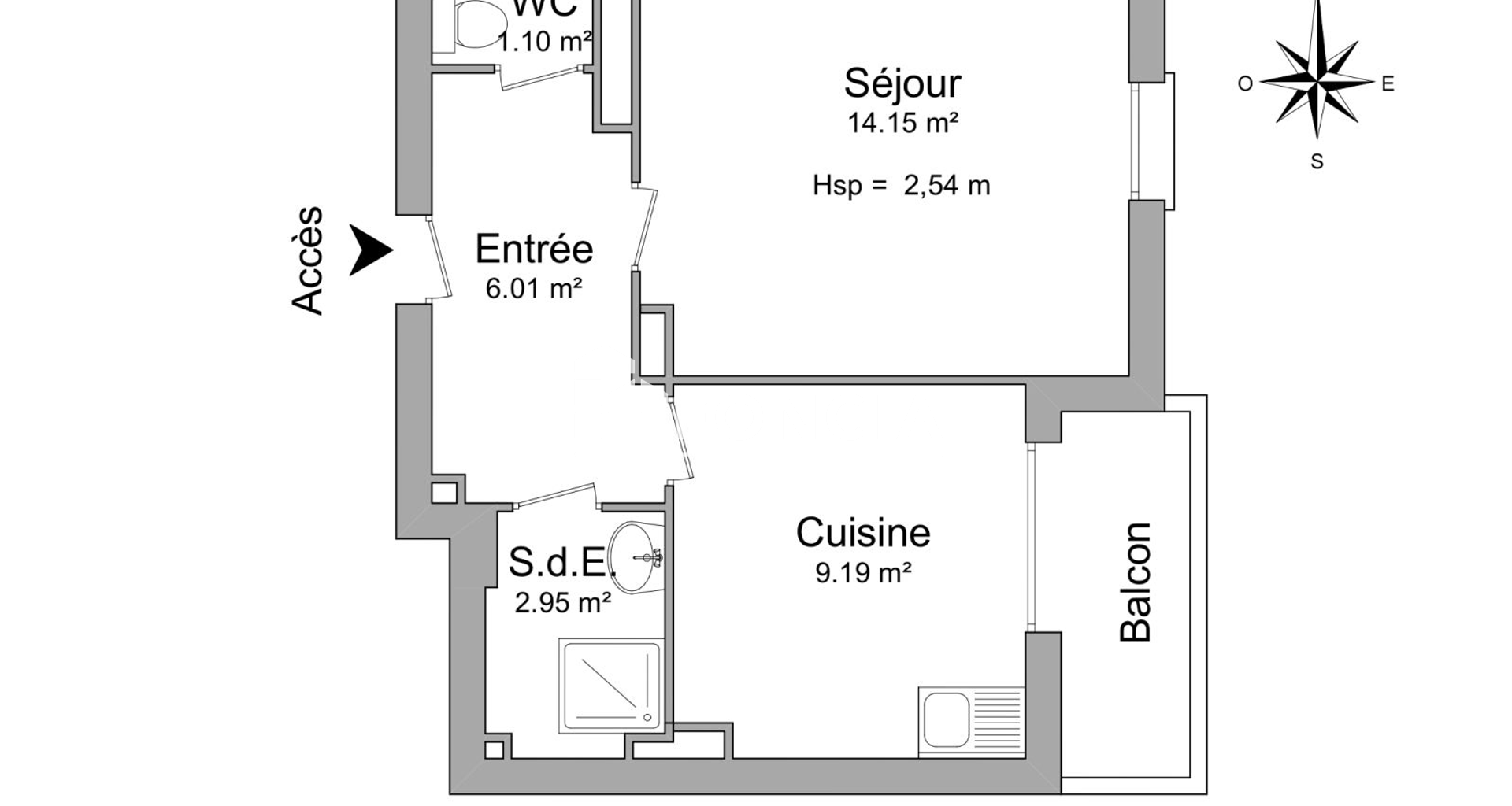 Studio (33 m²) à louer - Grenoble (38100)