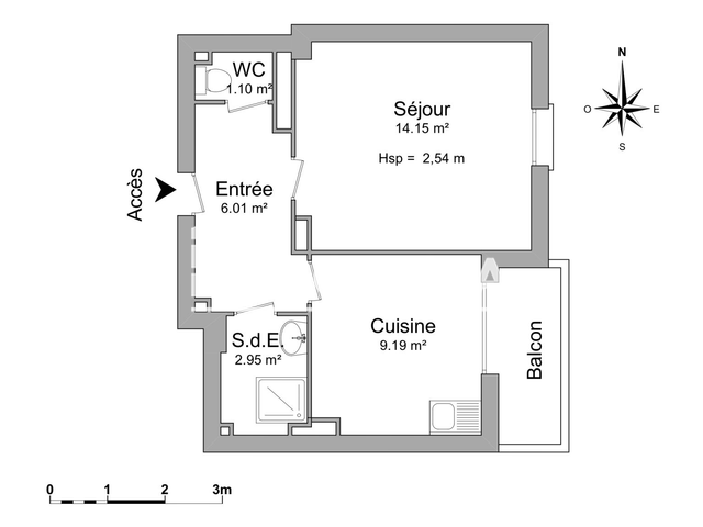 Studio (33 m²) à louer - Grenoble (38100)