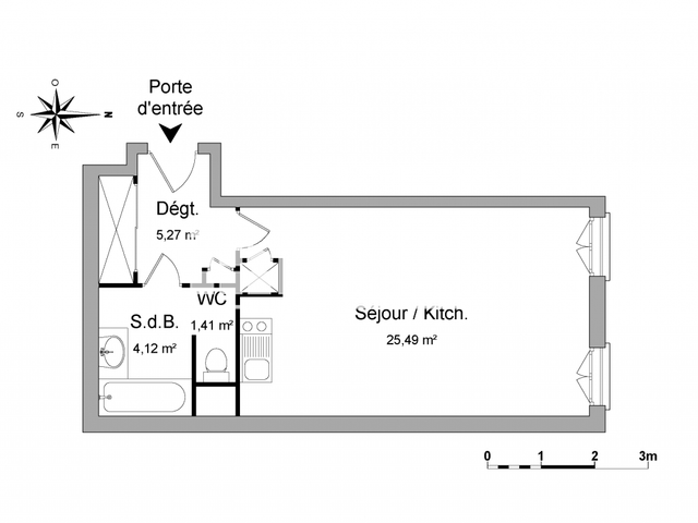 Studio (36.29 m²) à louer - La Tour Du Pin (38110)