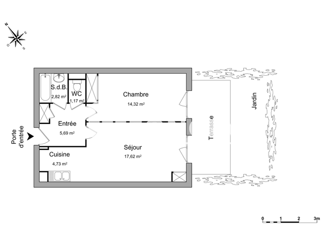 Appartement 2 pièces (46.35 m²) à louer - Le Fontanil Cornillon (38120)