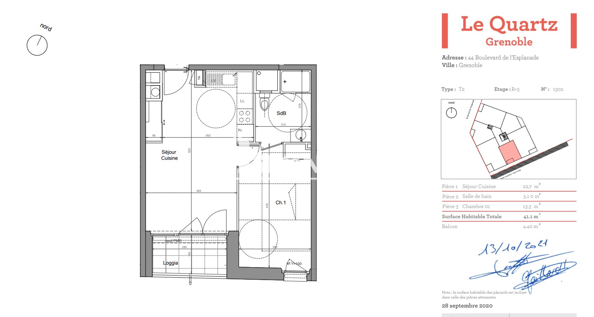 Appartement 2 pièces (41.1 m²) à louer - Grenoble (38000)