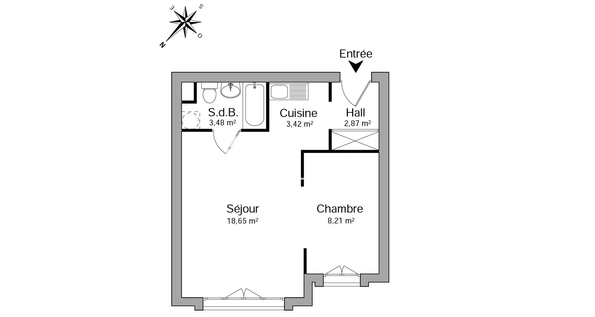 Studio (36.63 m²) à louer - Saint-maurice (94410)