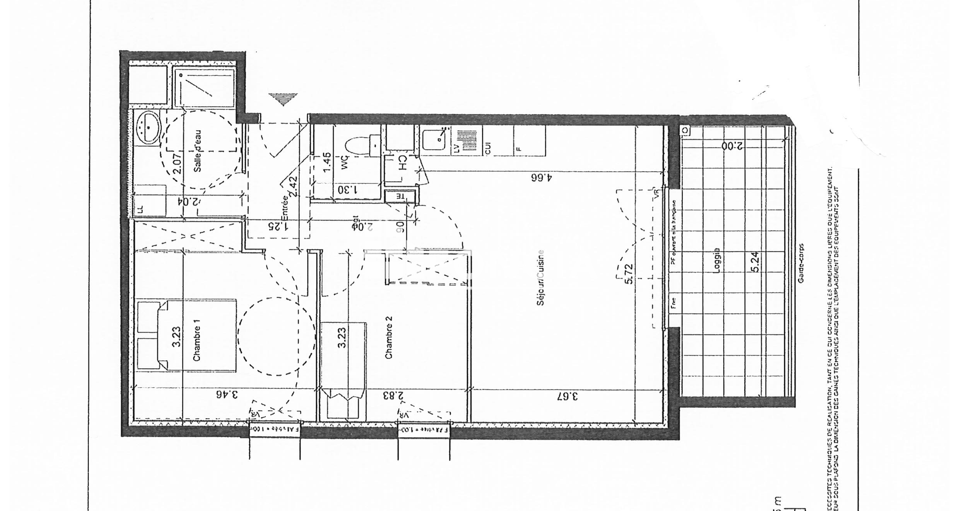 Appartement 3 pièces (56.7 m²) à louer - Monteux (84170)