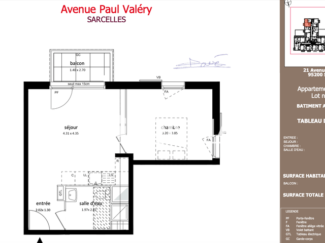 Appartement 2 pièces (39.1 m²) à louer - Sarcelles (95200)
