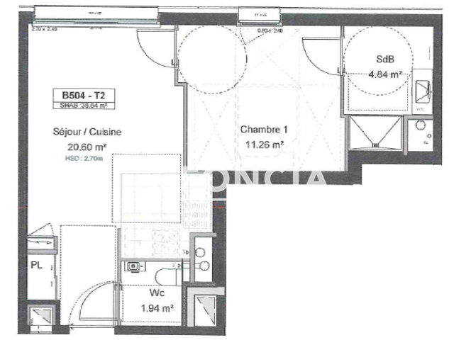 Appartement 2 pièces (38.64 m²) à louer - Caen (14000)