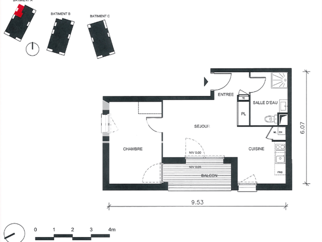 Appartement 2 pièces (42.38 m²) à louer - Le Petit Couronne (76650)