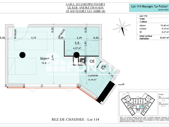 Studio (23.81 m²) à louer - Bourges (18000)
