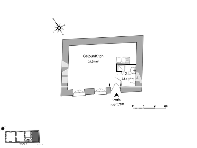 Studio (24.41 m²) à louer - Trevoux (01600)