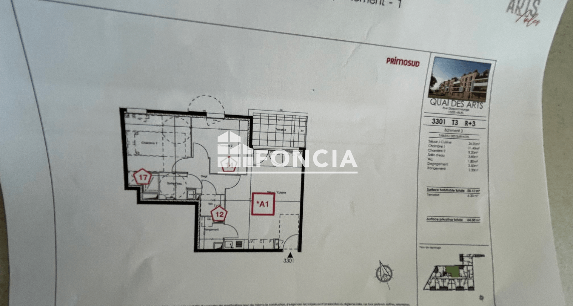 Appartement 3 pièces (58.1 m²) à louer - Arles (13200)