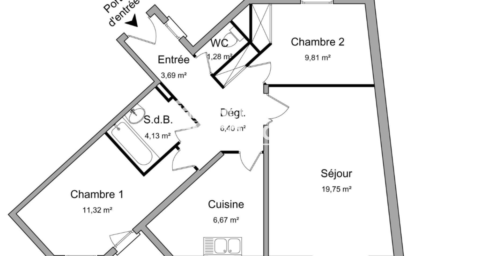 Appartement 3 pièces (63.05 m²) à louer - Orléans (45100)