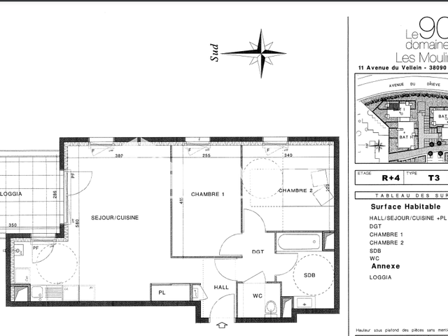 Appartement 3 pièces (61.88 m²) à louer - Villefontaine (38090)