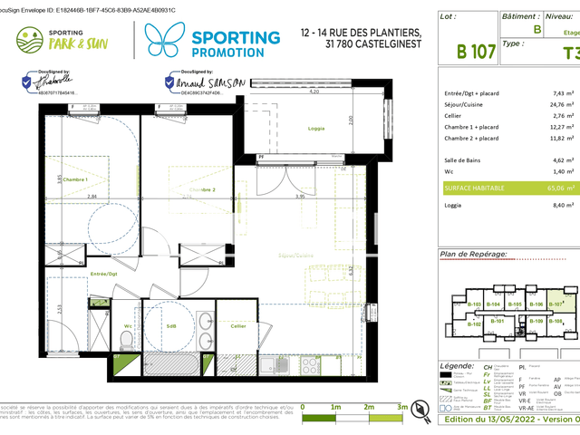 Appartement 3 pièces (65.06 m²) à louer - Castelginest (31780)