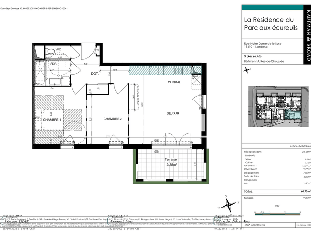 Appartement 3 pièces (60.73 m²) à louer - Lambesc (13410)