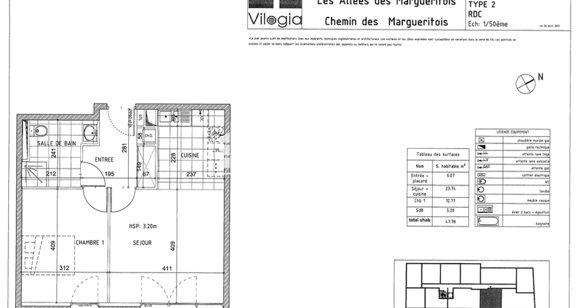 Appartement 2 pièces (47.78 m²) à louer - Lille (59000)