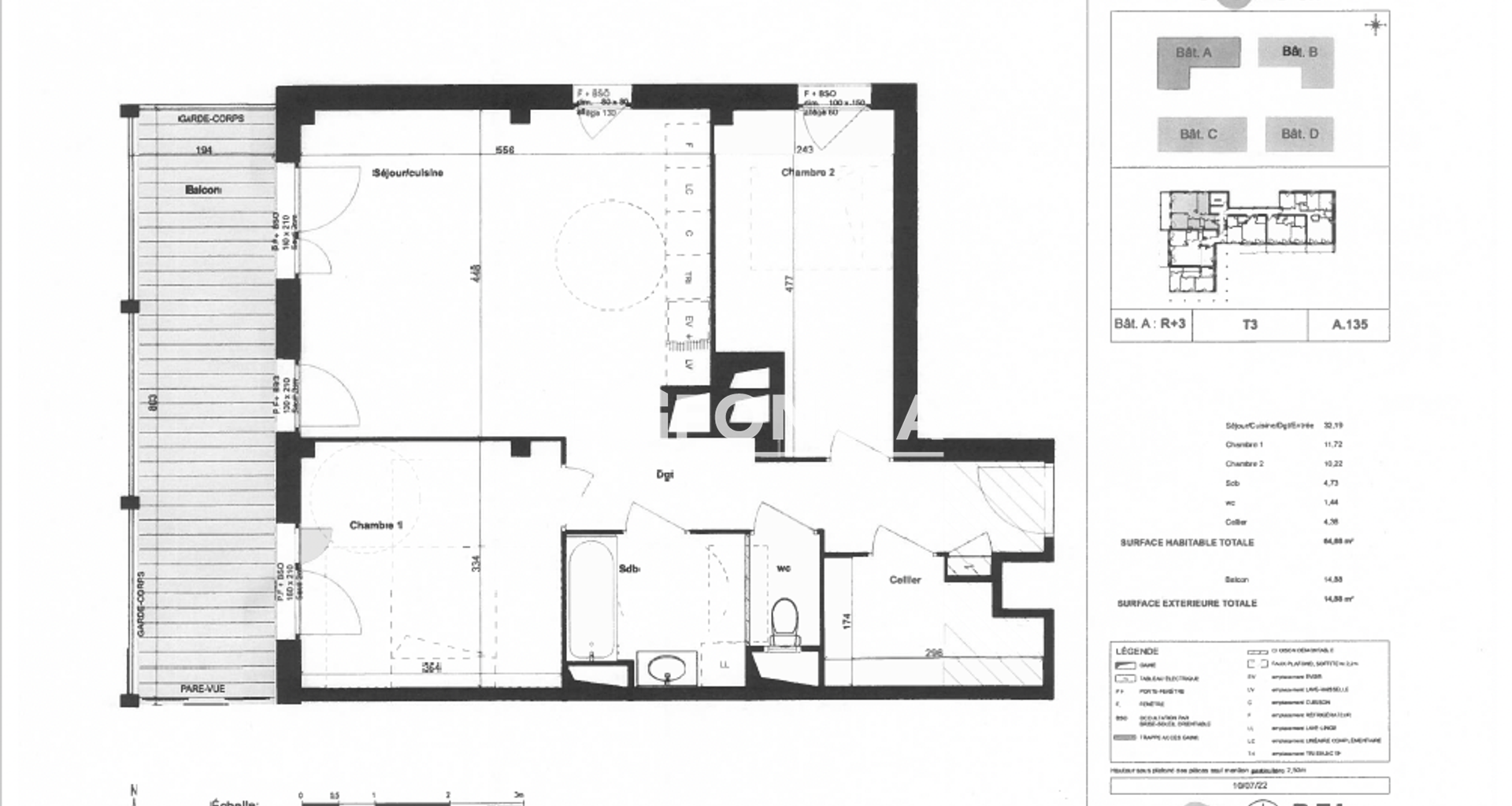 Appartement 3 pièces (64.66 m²) à louer - Trévoux (01600)