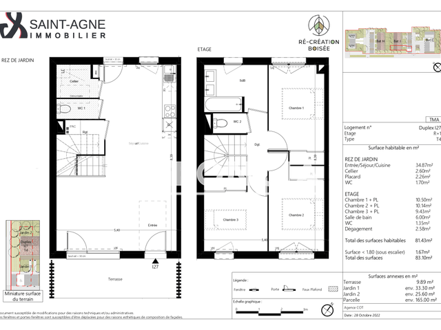 Appartement 4 pièces (81.43 m²) à louer - Villeneuve-tolosane (31270)
