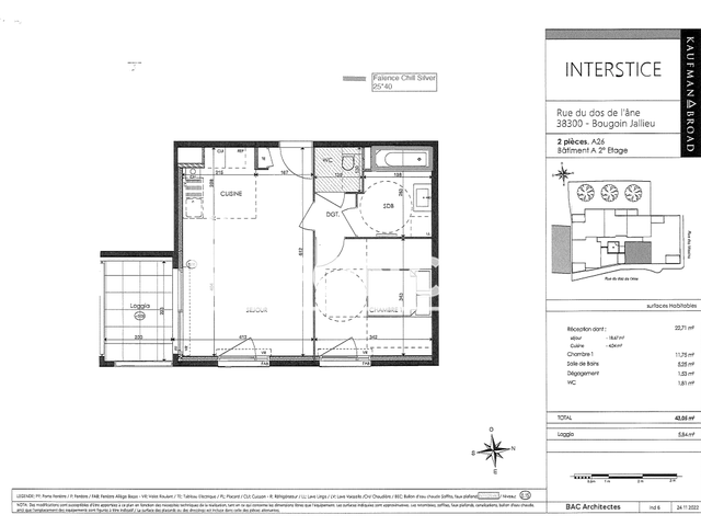 Appartement 2 pièces (43.05 m²) à louer - Bourgoin Jallieu (38300)