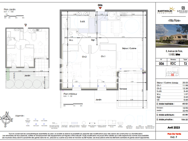Appartement 3 pièces (60.52 m²) à louer - Istres (13800)
