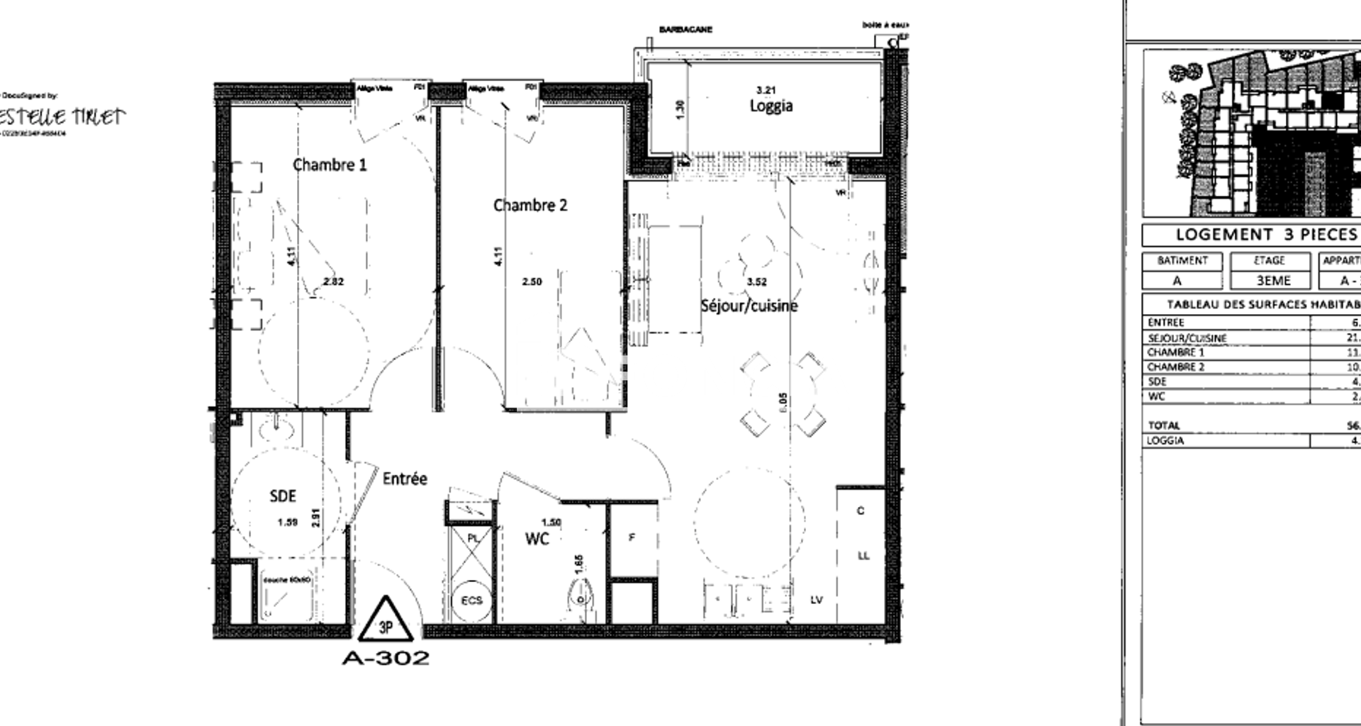 Appartement 3 pièces (56.3 m²) à louer - Gisors (27140)