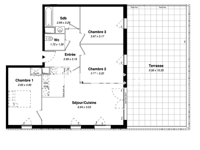 Appartement 4 pièces (80.47 m²) à louer - Chartres (28000)