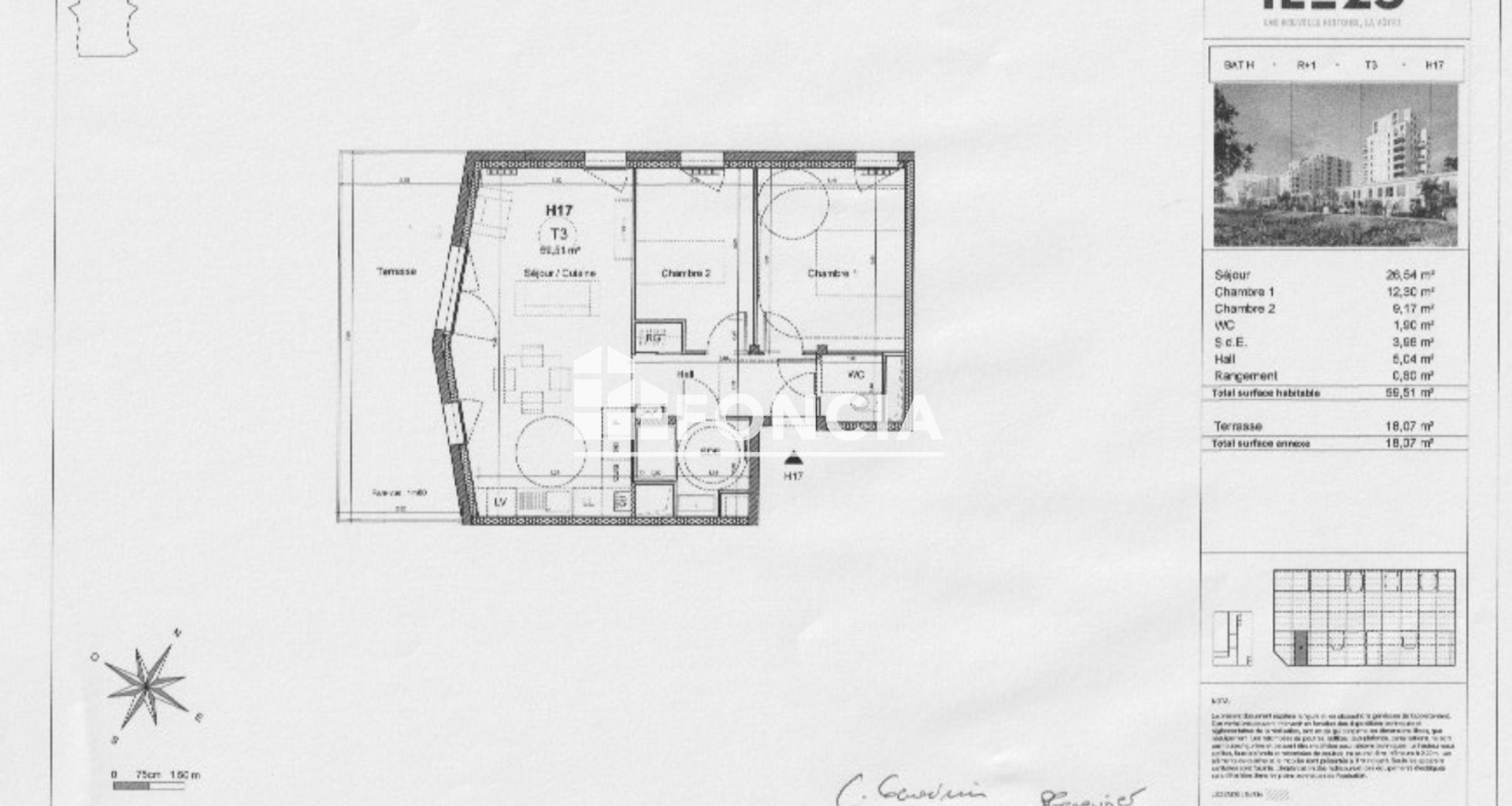 Appartement 3 pièces (59.51 m²) à louer - Clermont-ferrand (63100)