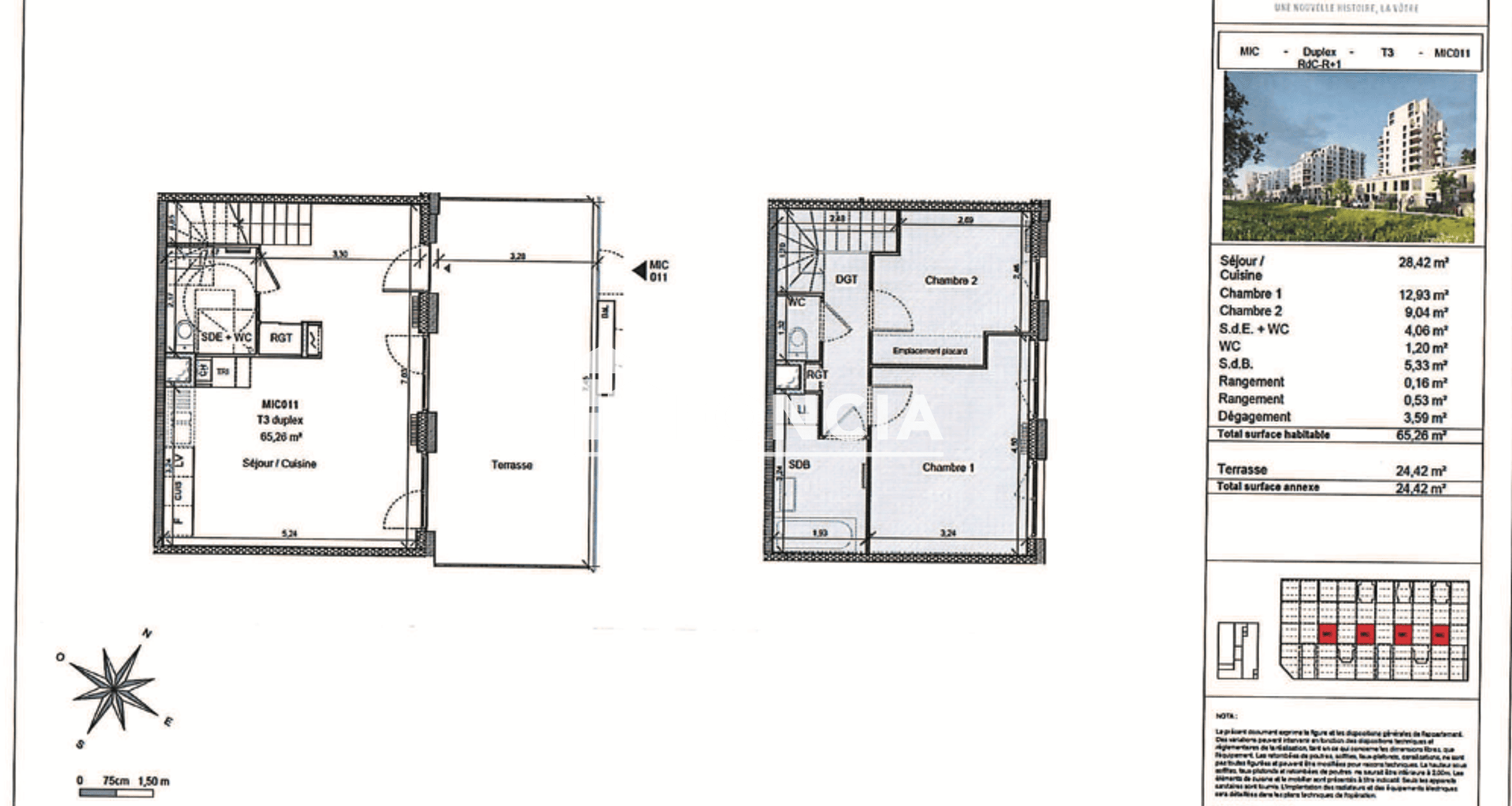 Maison 3 pièces (65.26 m²) à louer - Clermont-ferrand (63100)