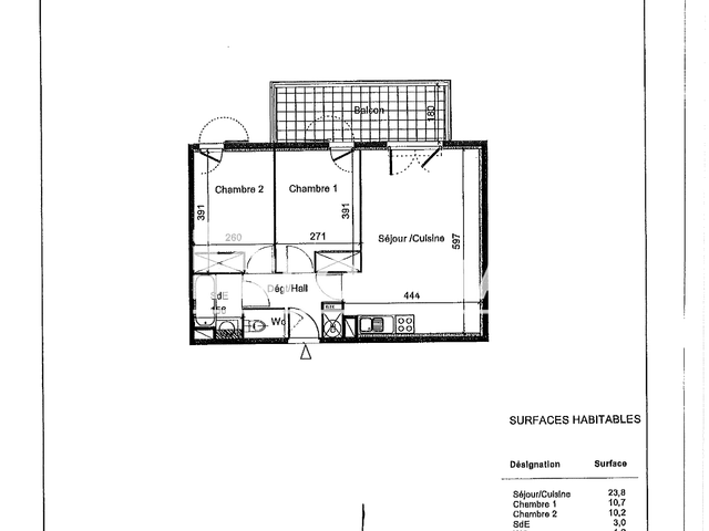 Appartement 3 pièces (54.1 m²) à louer - Montpellier (34090)