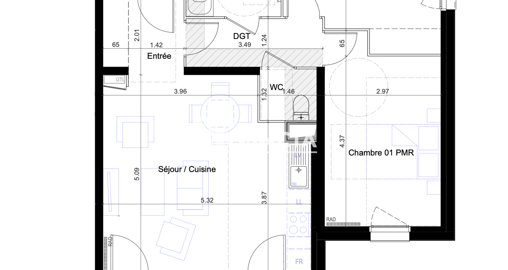 Appartement 3 pièces (64.36 m²) à louer - Quetigny (21800)
