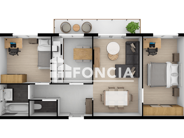 Appartement 3 pièces (57.9 m²) à louer - Grenoble (38000)