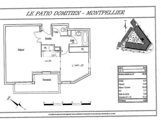 Appartement 2 pièces (46.19 m²) à louer - Montpellier (34070)