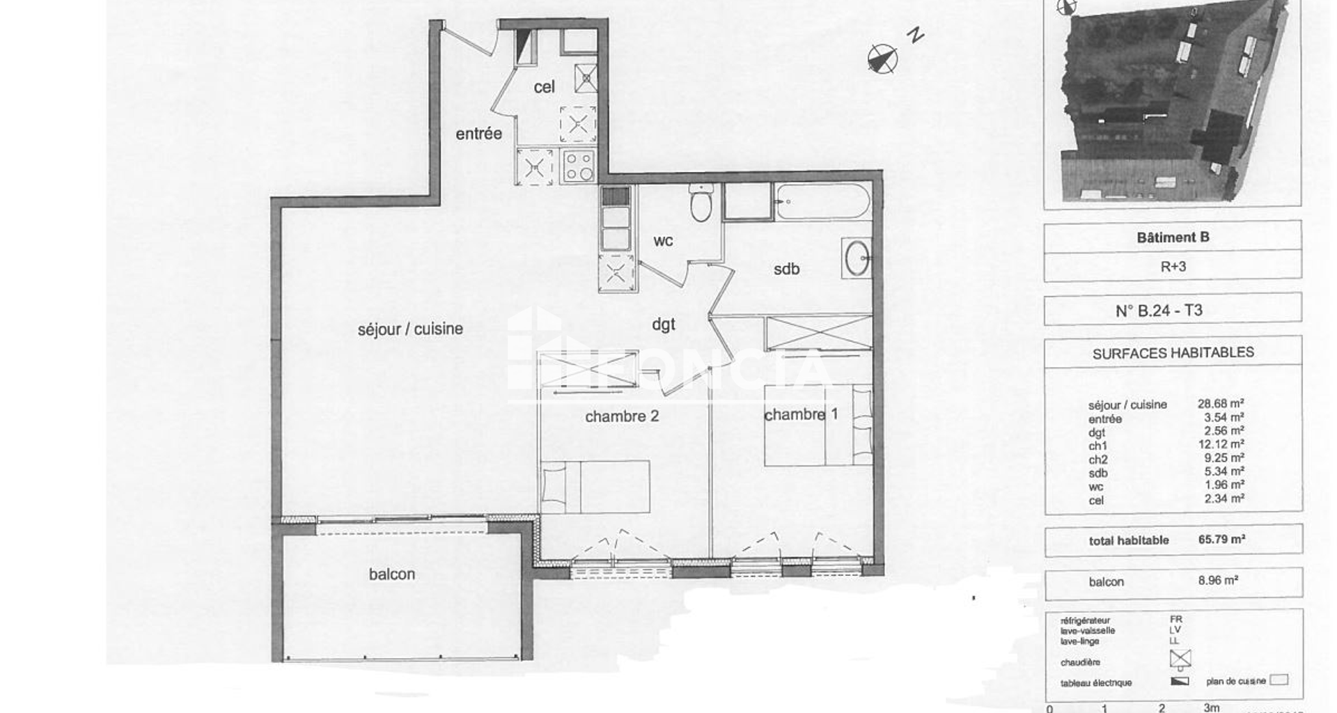 Appartement 3 pièces (65.79 m²) à louer - Rouen (76000)