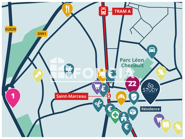 Studio meublé (24.84 m²) à louer - Orleans (45100)