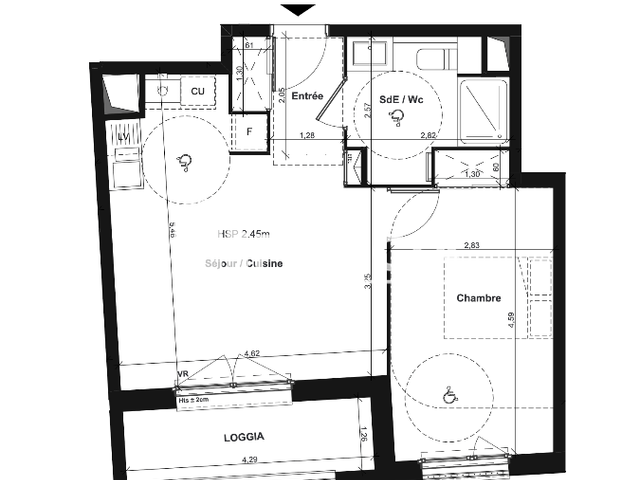 Appartement 2 pièces (43.97 m²) à louer - Colombelles (14460)