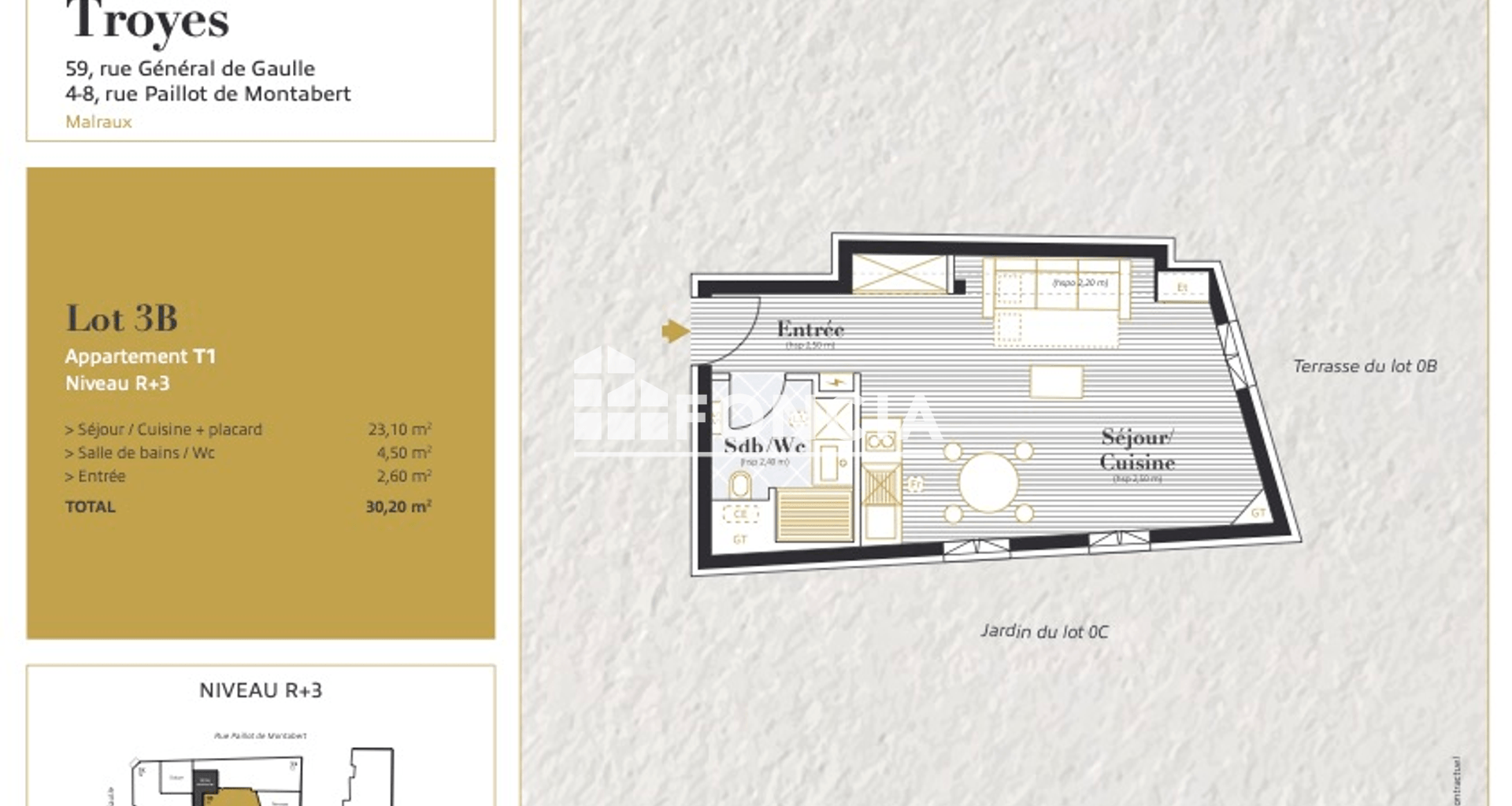 Studio (30.2 m²) à louer - Troyes (10000)