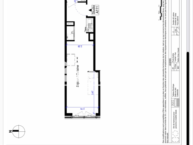 Studio meublé (24.84 m²) à louer - Orleans (45100)