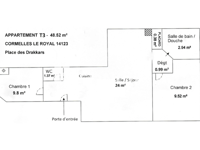 Appartement 2 pièces (48.65 m²) à louer - Cormelles Le Royal (14123)