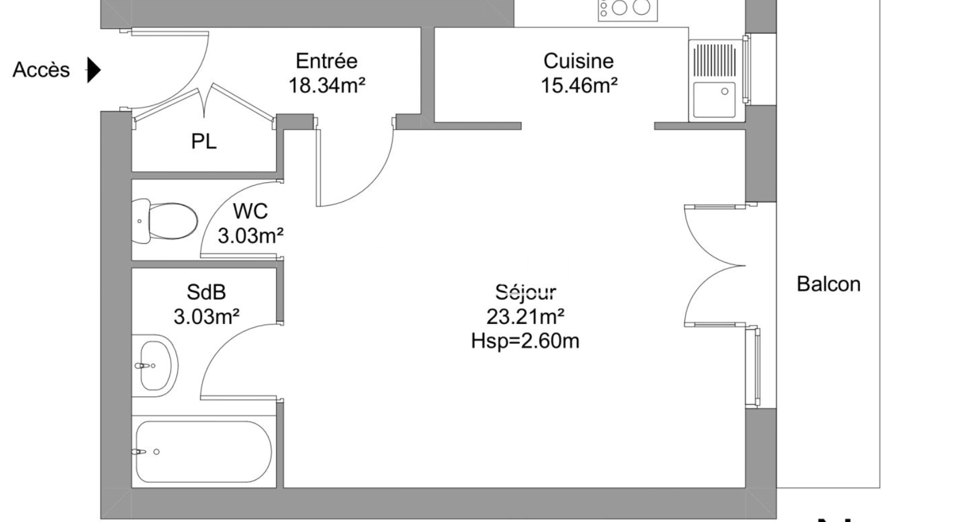 Studio (27.12 m²) à louer - Le Pecq (78230)