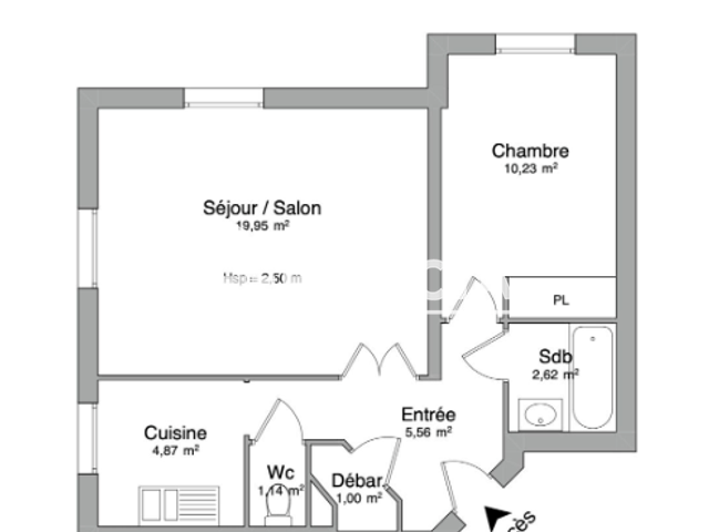 Appartement 2 pièces (45.37 m²) à louer - Orleans (45000)