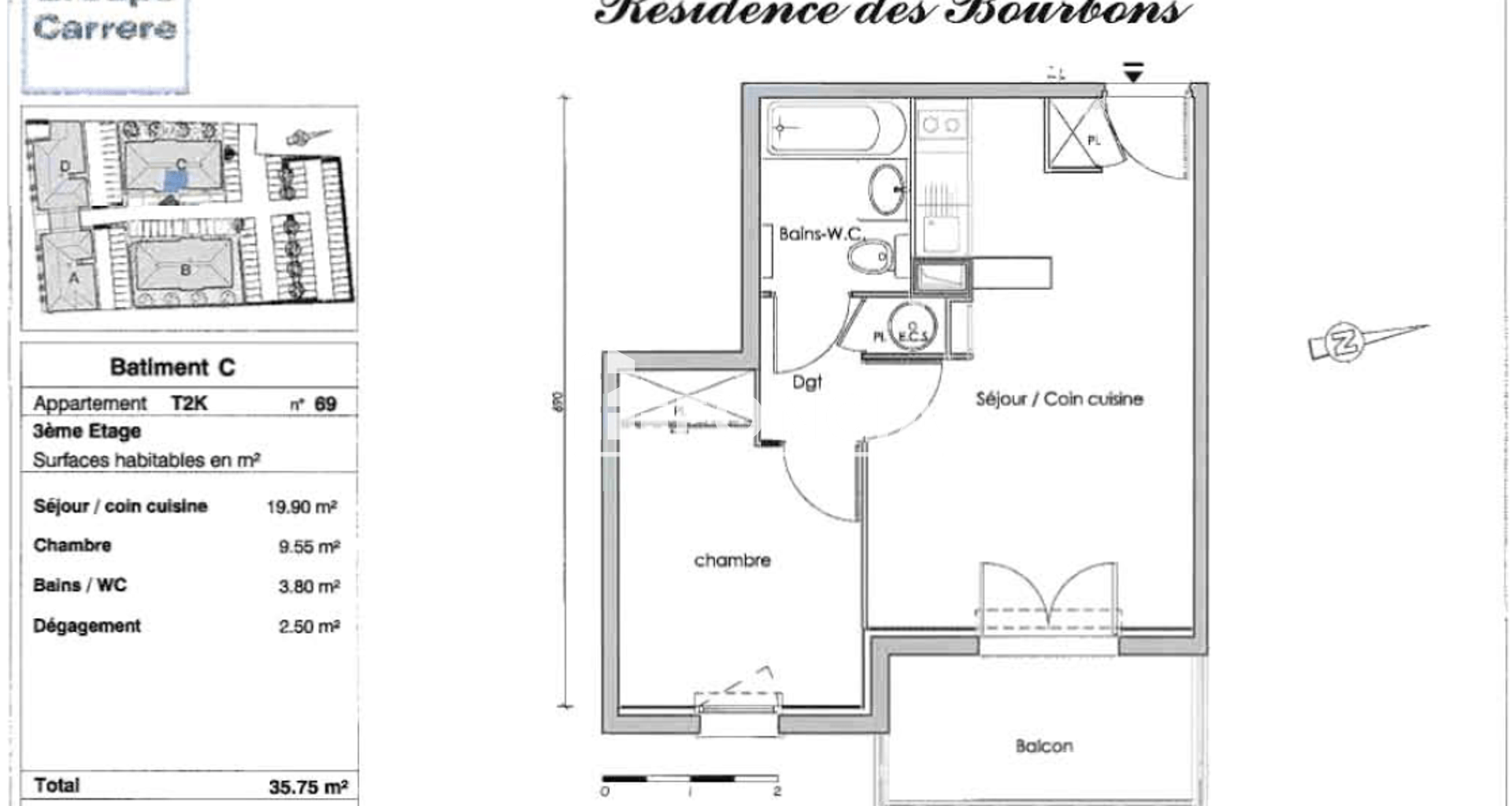 Appartement 2 pièces (35.53 m²) à louer - Vichy (03200)