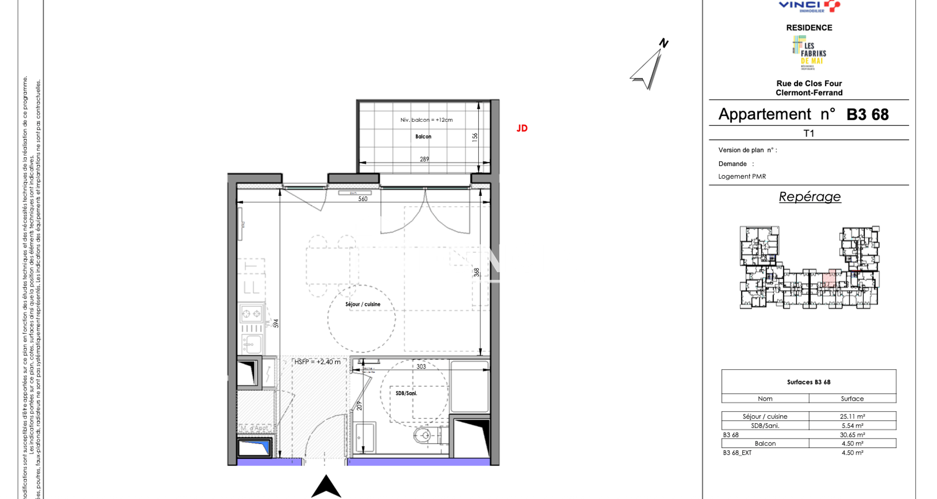 Studio (30.65 m²) à louer - Clermont-ferrand (63100)