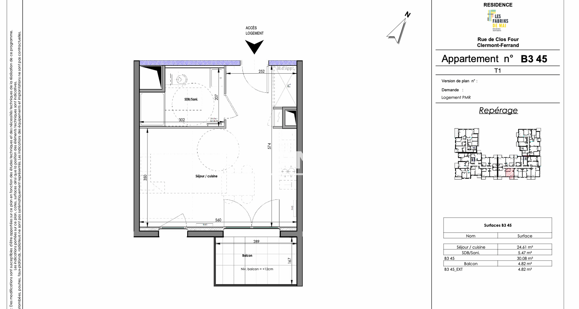 Studio (30 m²) à louer - Clermont-ferrand (63100)