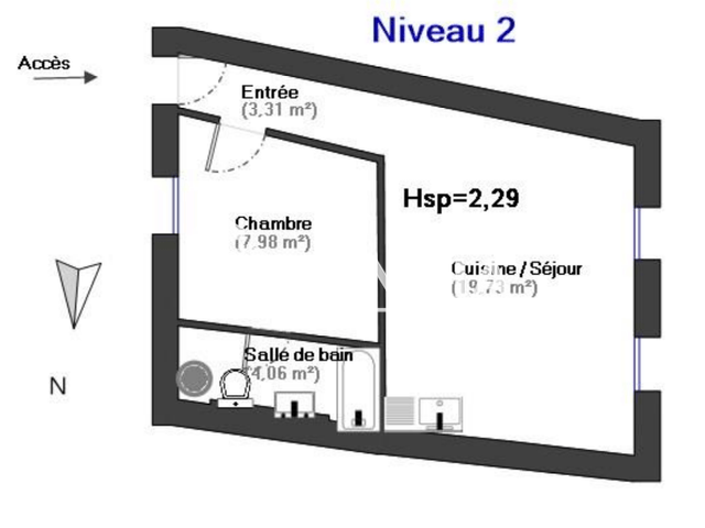 Appartement 2 pièces (35.08 m²) à louer - Bourg Les Valence (26500)