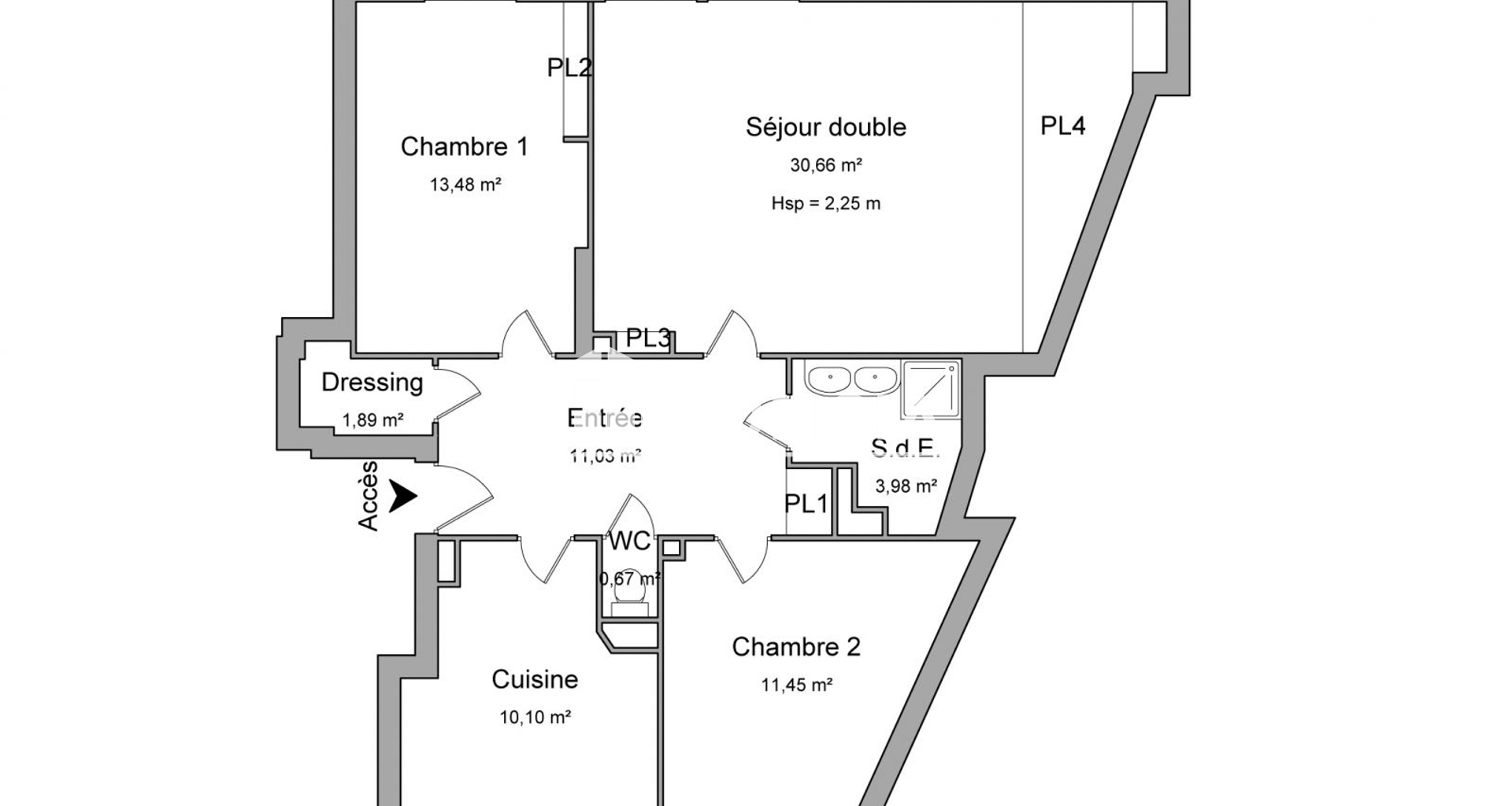 Appartement 4 pièces (83.3 m²) à vendre - Grenoble (38100)