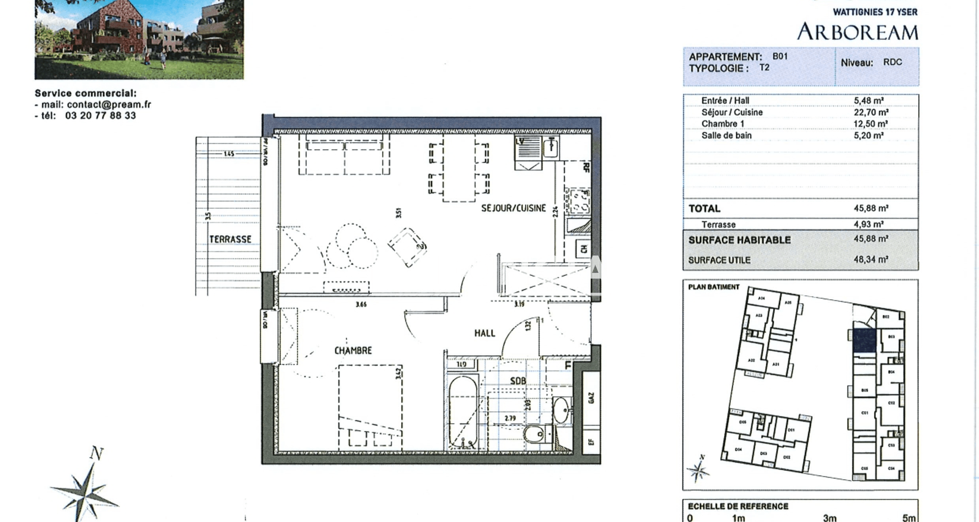 Appartement 2 pièces (45.88 m²) à louer - Wattignies (59139)