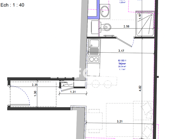 Studio (22.17 m²) à louer - Dole (39100)