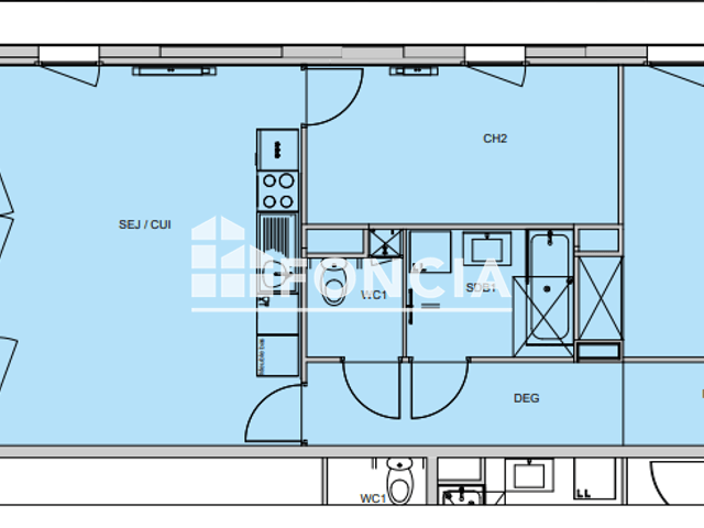 Appartement 3 pièces (66.4 m²) à louer - Saint-andré-lez-lille (59350)