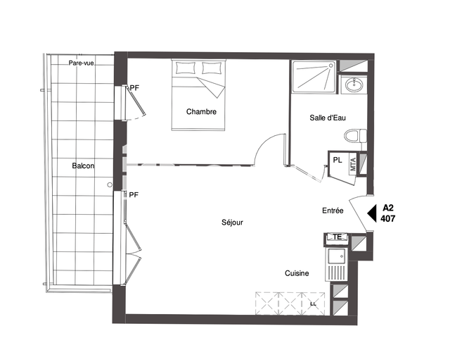 Appartement 2 pièces (41 m²) à louer - Cenon (33150)
