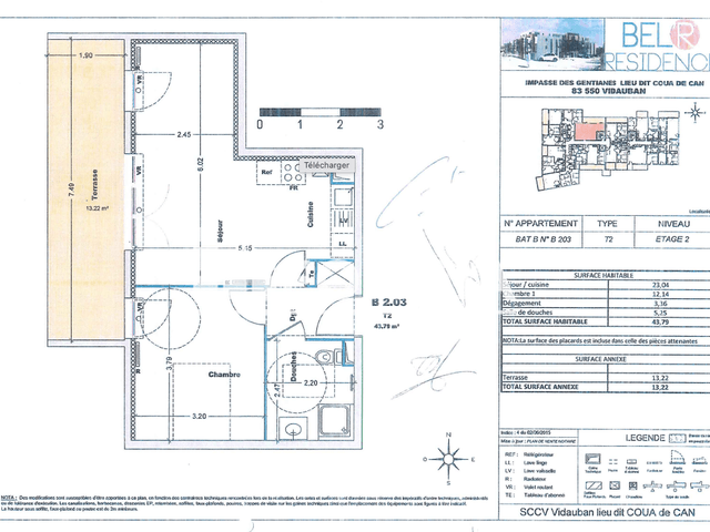 Appartement 2 pièces (43.79 m²) à louer - Vidauban (83550)
