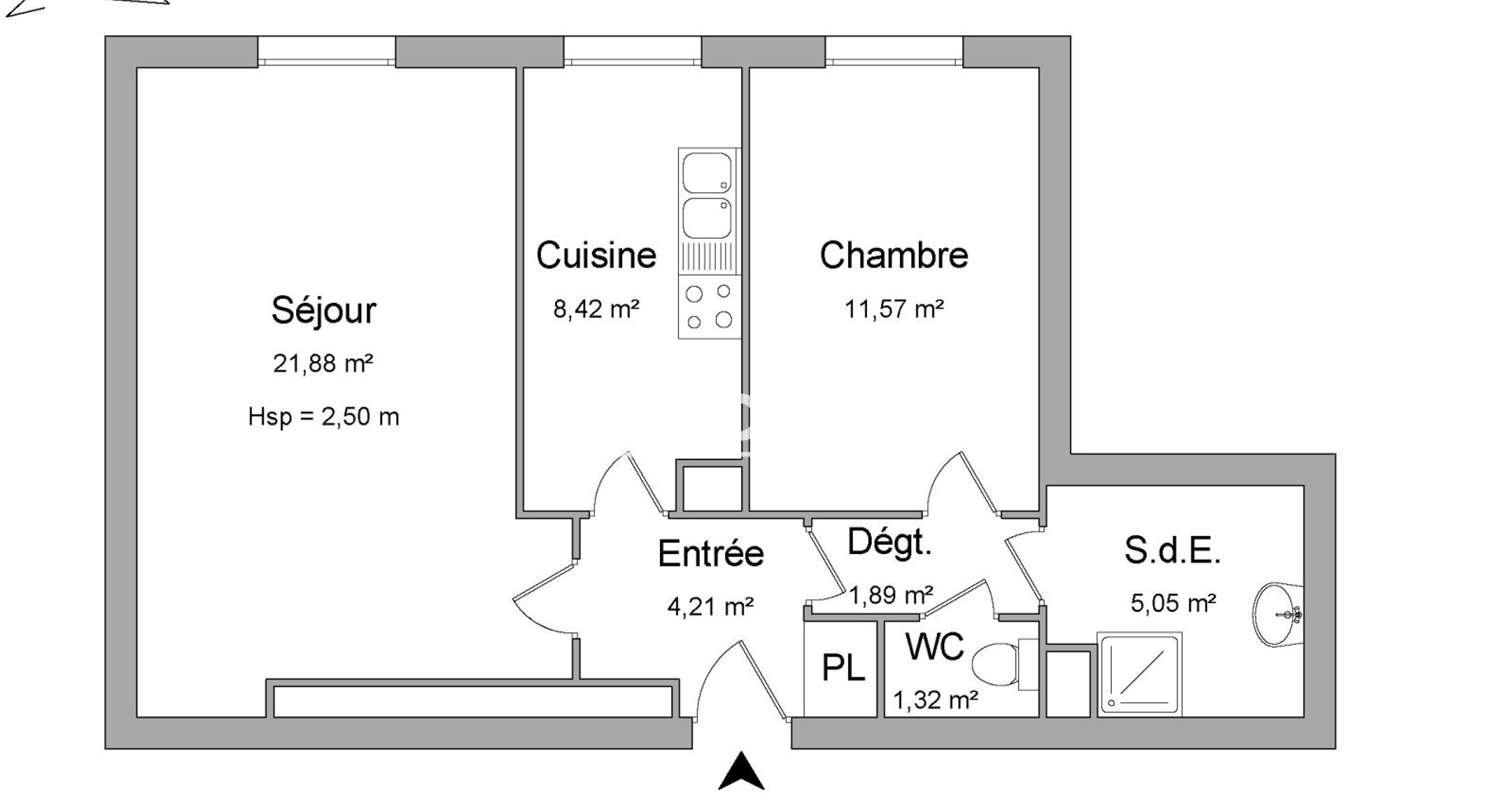 Appartement 2 pièces (54.34 m²) à louer - Courbevoie (92400)