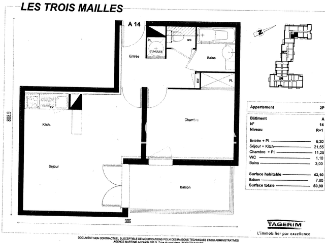 Appartement 2 pièces (43.1 m²) à louer - Montigny En Gohelle (62640)